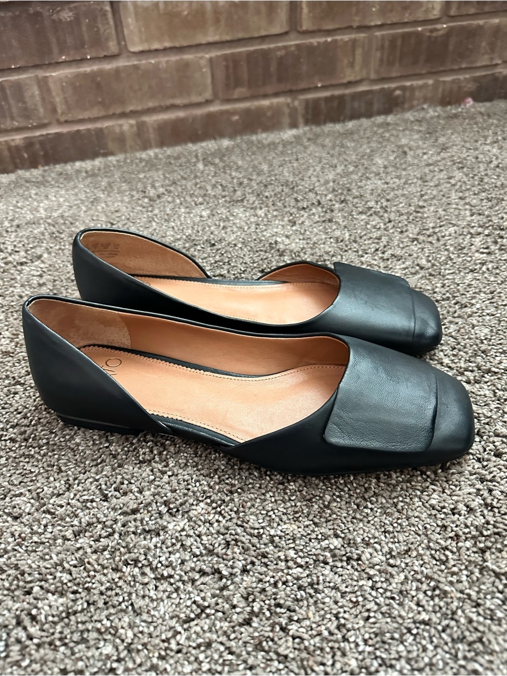 Sarto Franco Sarto Tracy Black Leather D'Orsay Flat Square Toe 7.5W